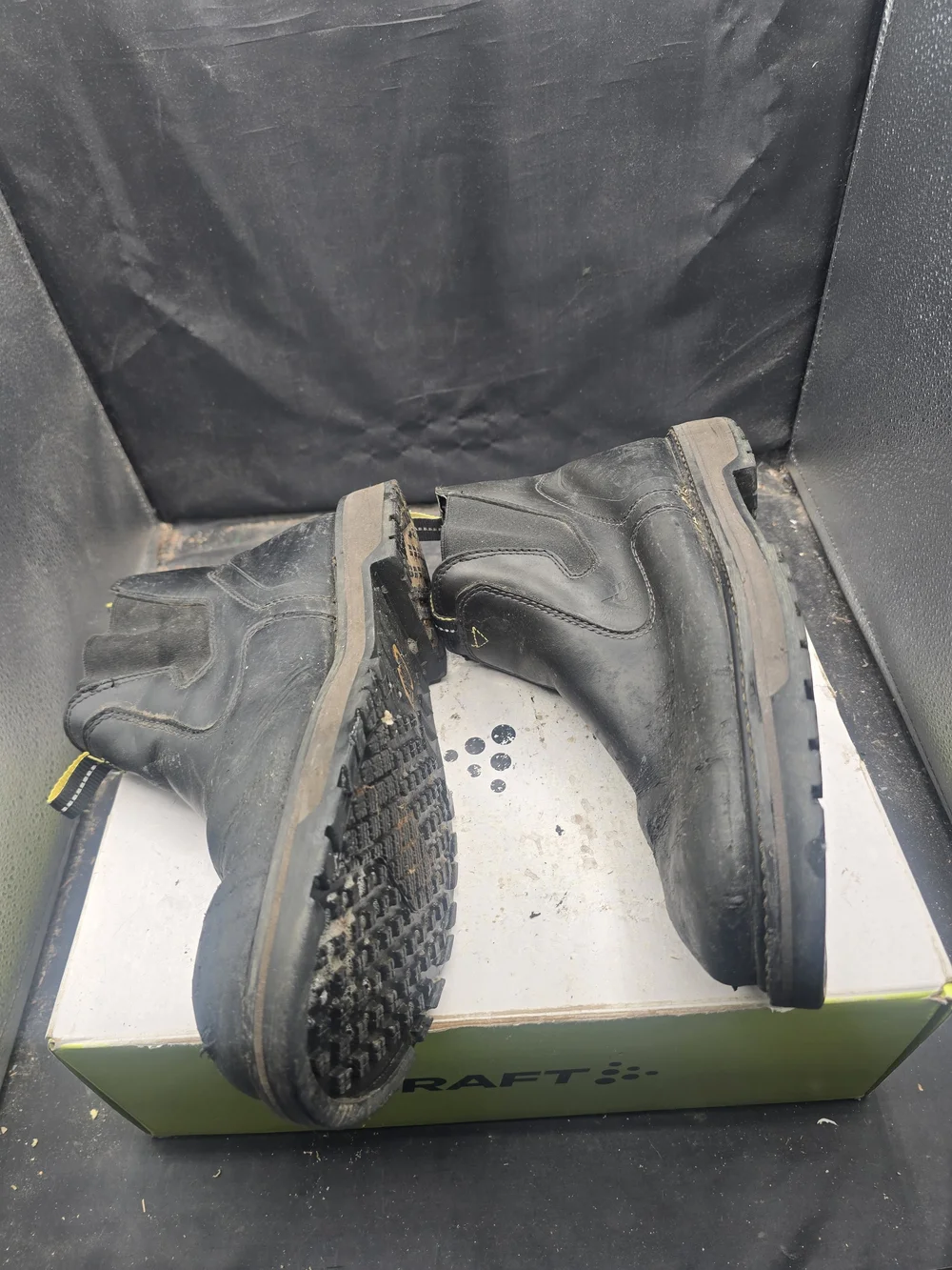 Men's Black Chelsea Work Boots with Pull Tabs